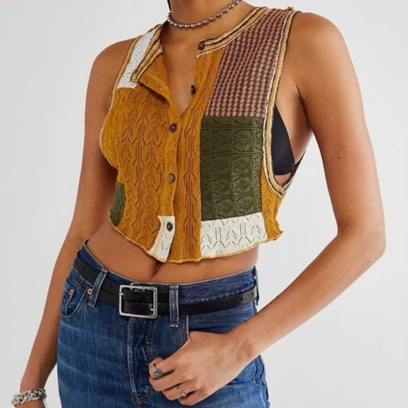 Free People Tops - Free People Feeling Patch Sweater Vest